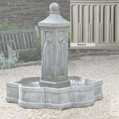 Natural Patina for the Campania International Provence Fountain is unstained cast stone the brightest and whitest that ages over time.