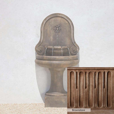 Brownstone Patina for the Campania International Valencia Fountain, brown blended with hints of red and yellow, works well in the garden.