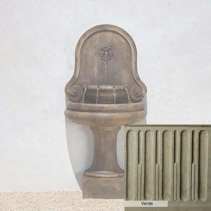 Verde Patina for the Campania International Valencia Fountain, green and gray come together in a soft tone blended into a soft green.