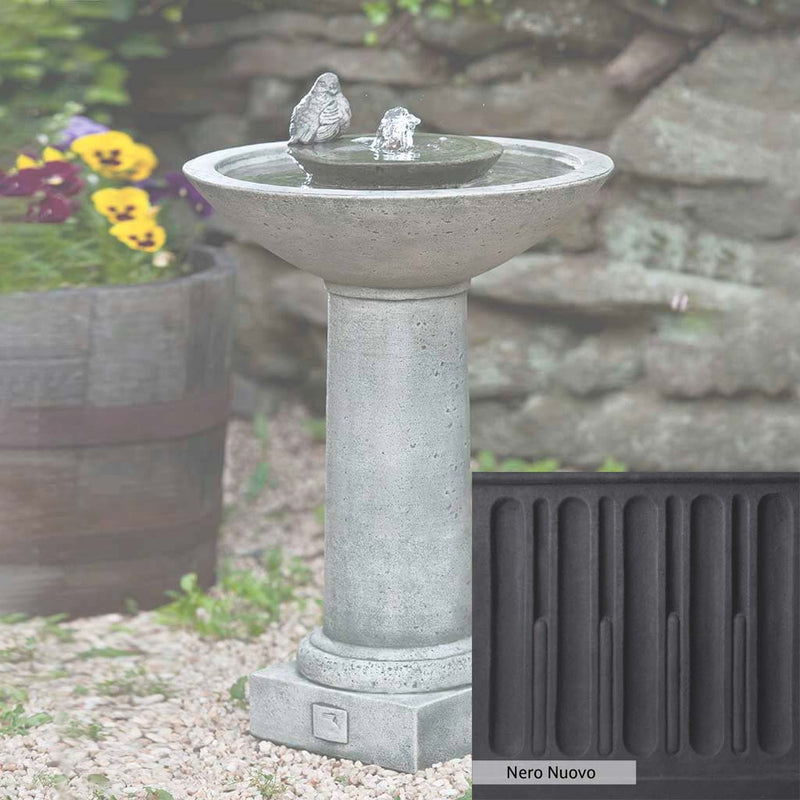 Nero Nuovo Patina for the Campania International Aya Fountain, bold dramatic black patina for the garden.