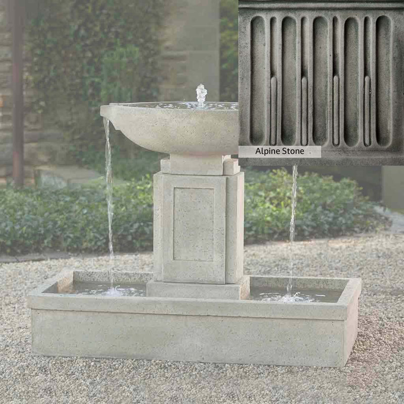 Alpine Stone Patina for the Campania International Austin Fountain, a medium gray with a bit of green to define the details.