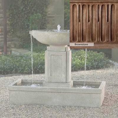 Brownstone Patina for the Campania International Austin Fountain, brown blended with hints of red and yellow, works well in the garden.