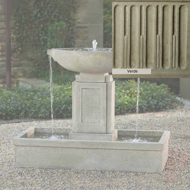 Verde Patina for the Campania International Austin Fountain, green and gray come together in a soft tone blended into a soft green.