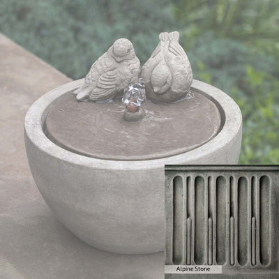 Alpine Stone Patina for the Campania International M-Series Bird Fountain, a medium gray with a bit of green to define the details.