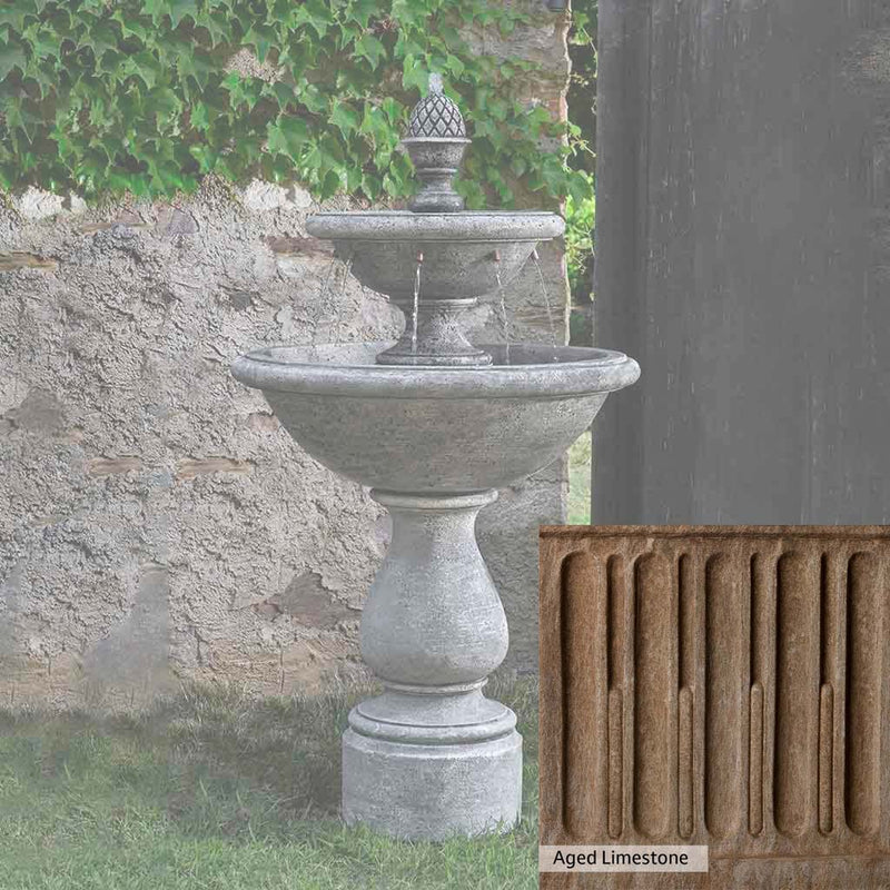 Brownstone Patina for the Campania International Charente Fountain, brown blended with hints of red and yellow, works well in the garden.