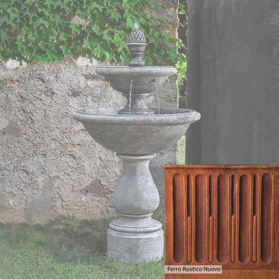 Ferro Rustico Nuovo Patina for the Campania International Charente Fountain, red and orange blended in this striking color for the garden.