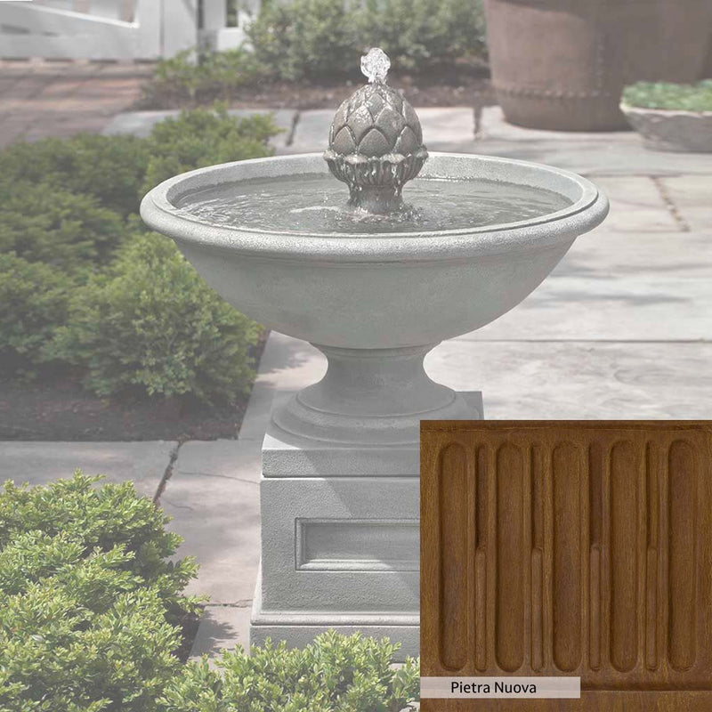 Pietra Nuova Patina for the Campania International Williamsburg Chiswell Fountain, a rich brown blended with black and orange.