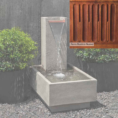 Ferro Rustico Nuovo Patina for the Campania International Falling Water Fountain IV, red and orange blended in this striking color for the garden.