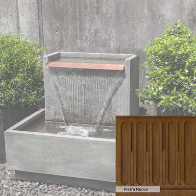 Pietra Nuova Patina for the Campania International Falling Water Fountain II, a rich brown blended with black and orange.