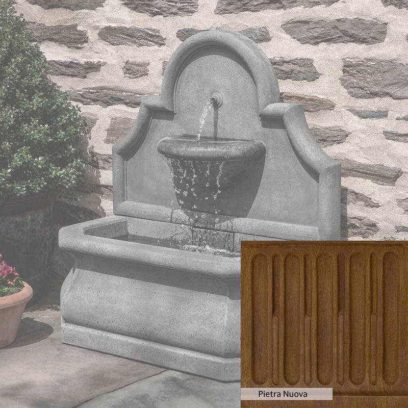 Pietra Nuova Patina for the Campania International Segovia Fountain, a rich brown blended with black and orange.