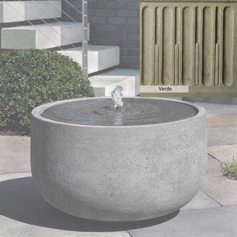 Verde Patina for the Campania International Echo Park Fountain, green and gray come together in a soft tone blended into a soft green.