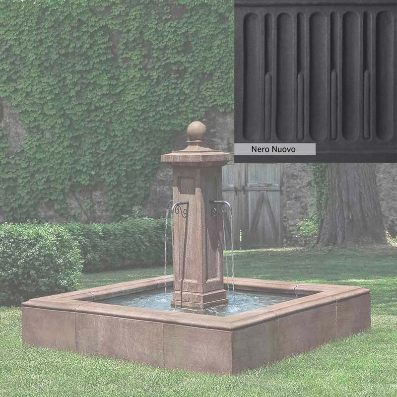 Nero Nuovo Patina for the Campania International Luberon Estate Fountain, bold dramatic black patina for the garden.