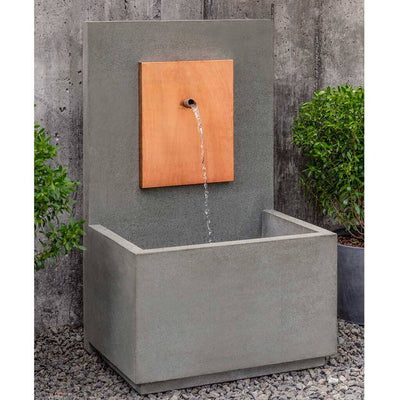 Campania International MC2 Fountain with Copper Face, adding interest to the garden with the sound of water. This fountain is shown in the Alpine Stone Patina.