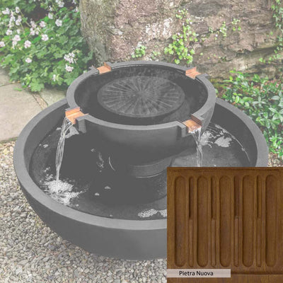 Pietra Nuova Patina for the Campania International Del Rey Fountain, a rich brown blended with black and orange.