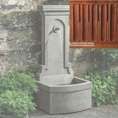 Ferro Rustico Nuovo Patina for the Campania International Loggia Fountain, red and orange blended in this striking color for the garden.