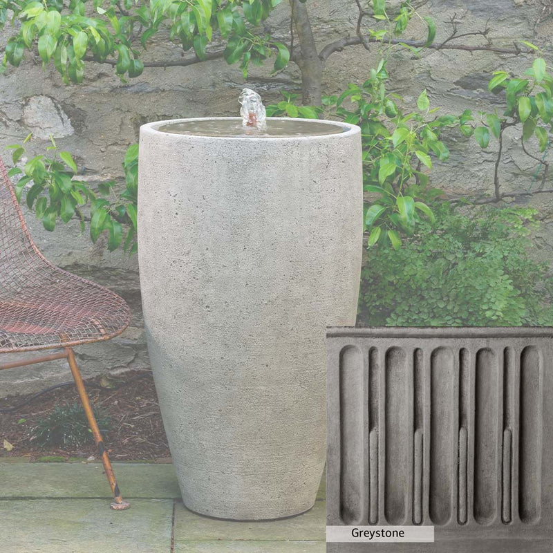 Greystone Patina for the Campania International Manzanita Fountain, a classic gray, soft, and muted, blends nicely in the garden.
