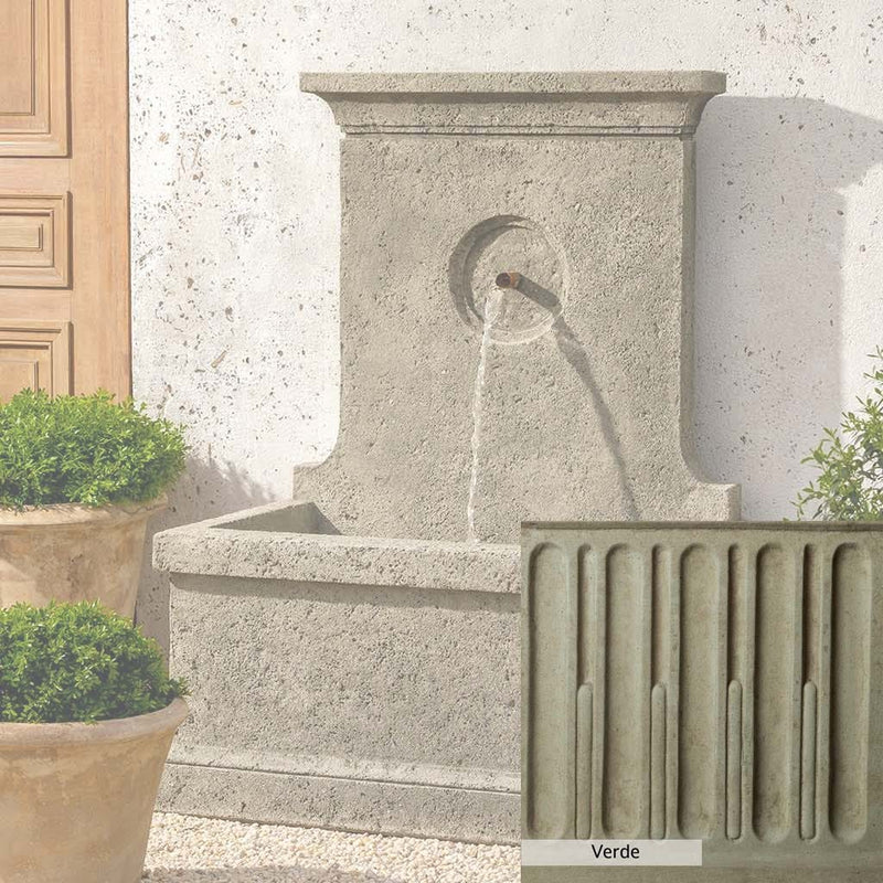 Verde Patina for the Campania International Arles Fountain, green and gray come together in a soft tone blended into a soft green.