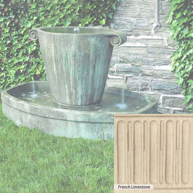 French Limestone Patina for the Campania International Anfora Fountain, old-world creamy white with ivory undertones.