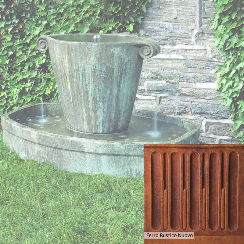 Ferro Rustico Nuovo Patina for the Campania International Anfora Fountain, red and orange blended in this striking color for the garden.