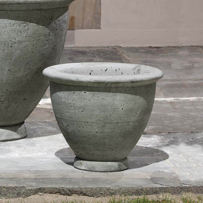 Campania International Berkeley Small Planter is shown in the Alpine Stone Patina. Made from cast stone.