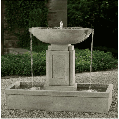 Campania International Austin Fountain is made of cast stone by Campania International and shown in the Alpine Stone Patina