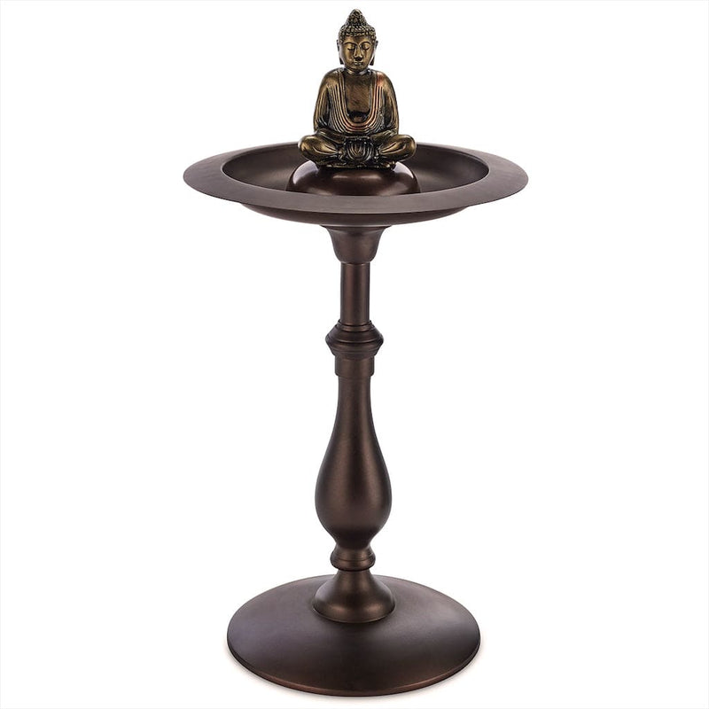 Good Directions Classic Bronze Bird Bath Pedestal with Buddha