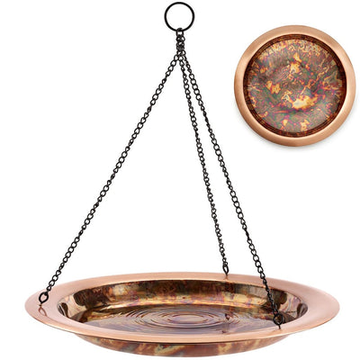 Good Directions 18 inch Hanging Fired Copper Bird Bath