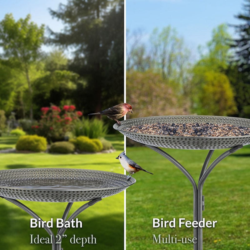 Good Directions 20 inch Pewter Copper Bird Bath with Stand