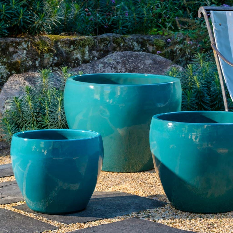 Campania International Cabachon Planter in Agave set of 3