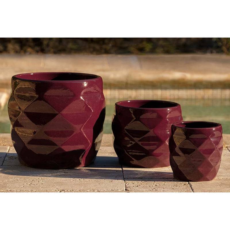 Campania International Origami Planter in Plum set of 3