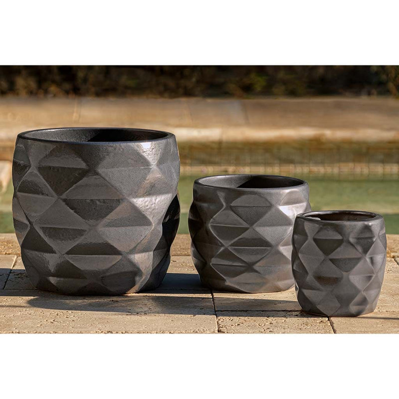 Campania International Origami Planter in Graphite set of 3