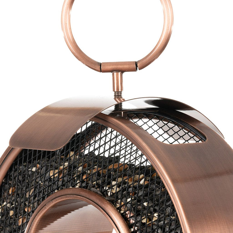 Good Directions Just in Time Fly-Thru Copper Bird Feeder with Mesh Panels