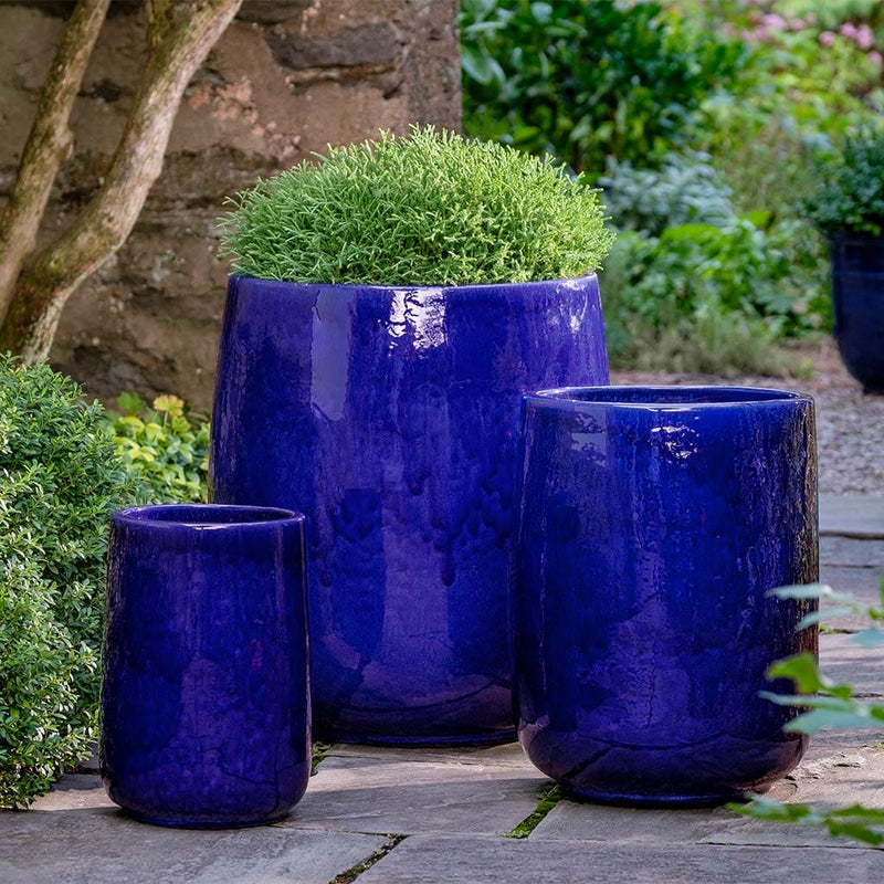 Campania International Caixa Planter in Sapphire set of 3