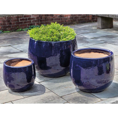 Campania International Martine Planter in Sapphire set of 3