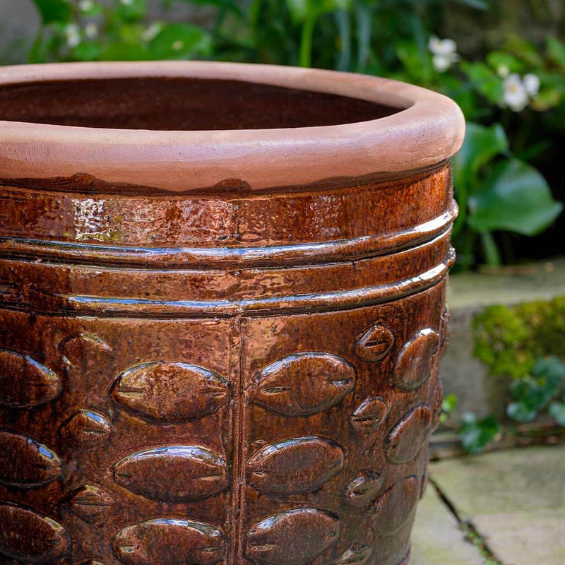 Campania International Rustic Leaf Pot in Rustic Brown set of 2