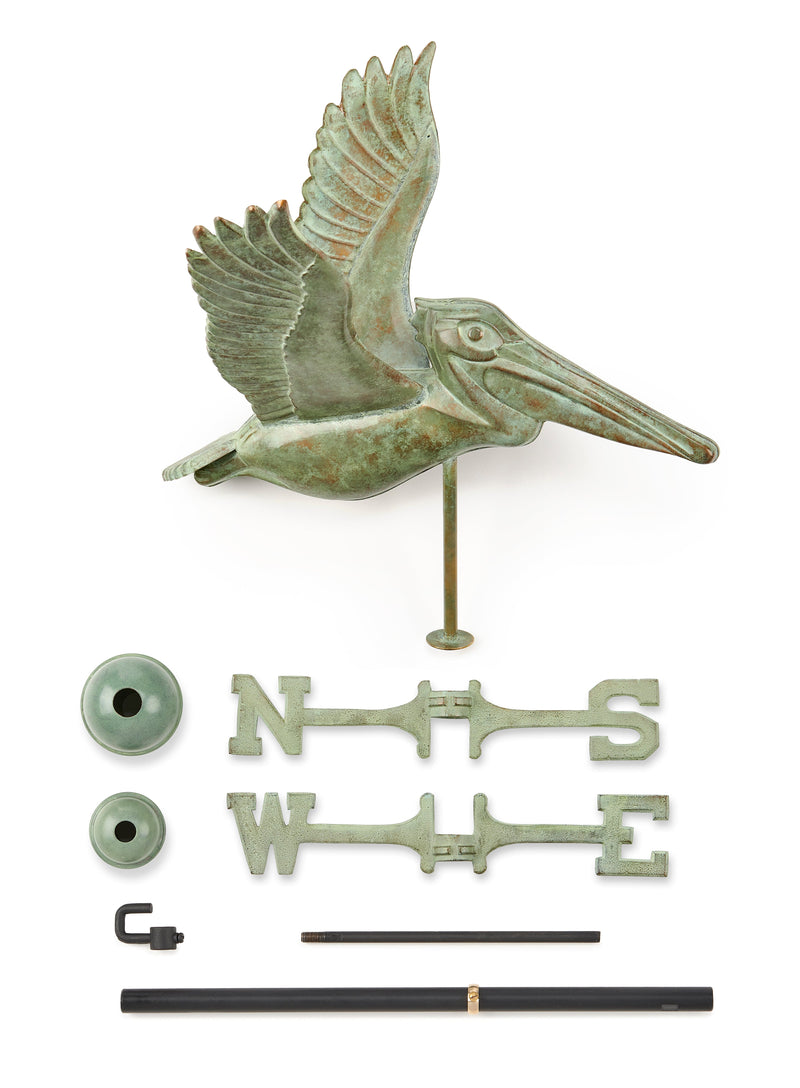 Good Directions Pelican Weathervane in Blue Verde Copper