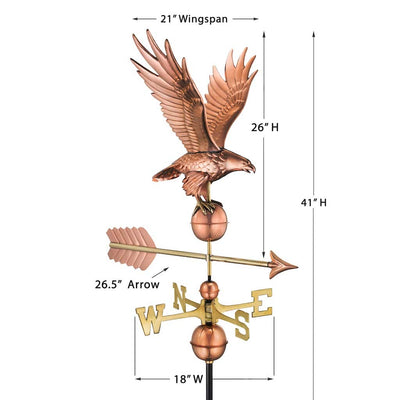 Good Directions Freedom Eagle Weathervane in Pure Copper