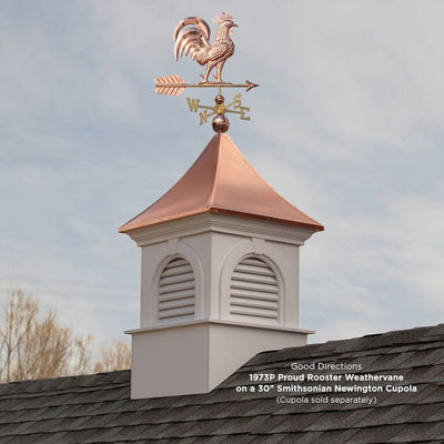 Good Directions Proud Rooster Weathervane in Pure Copper