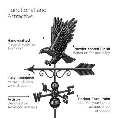 Good Directions Majestic Eagle Weathervane in Black Finish