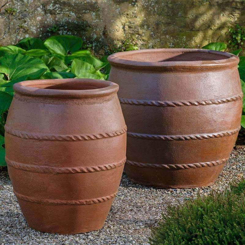 amazon large plant pots Campania International Tai Planter in Natural Rustic set of 2