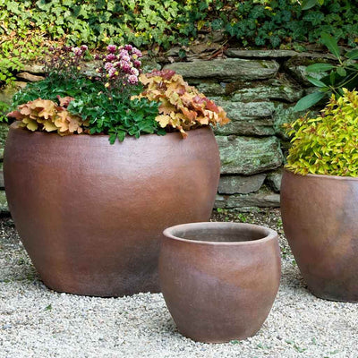 Campania International Kon Tum Planter in Earthenware set of 3