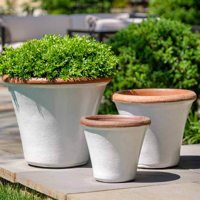 Campania International Brighton Planter in Antique White set of 3