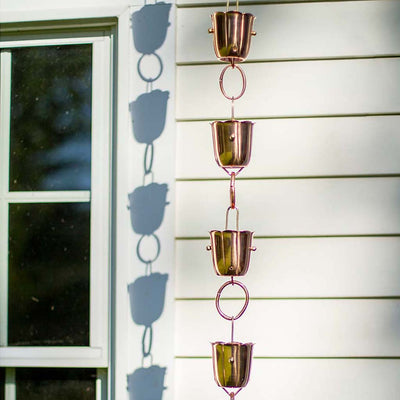 Good Directions Bluebell Pure Copper 8.5 ft. Rain Chain