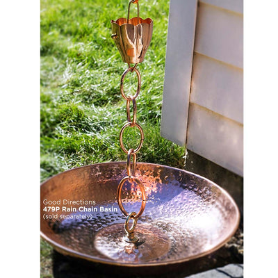 Good Directions 6 Cup Crocus Pure Copper 8.5ft. Rain Chain