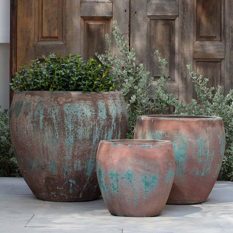 Campania International Cove Planter in Vicolo Rustico set of 3