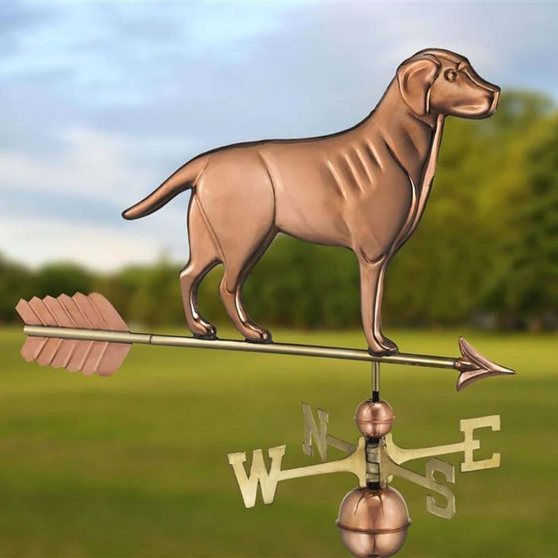 Good Directions Labrador Retriever Weathervane with Arrow in Pure Copper