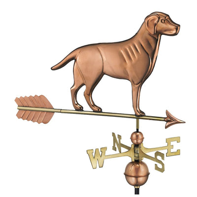 Good Directions Labrador Retriever Weathervane with Arrow in Pure Copper