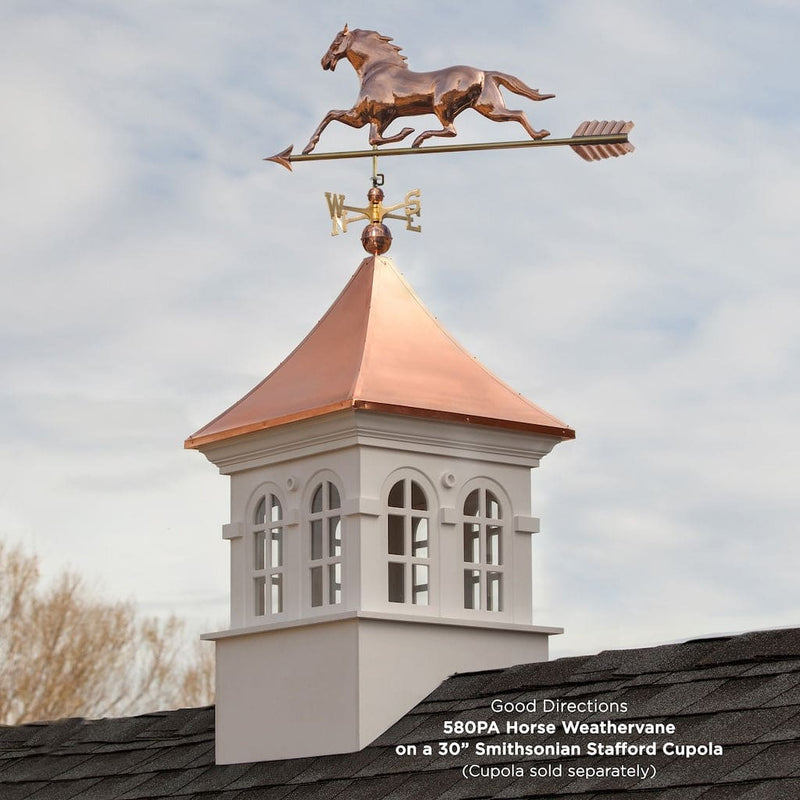 Good Directions Horse Weathervane with Arrow in Pure Copper