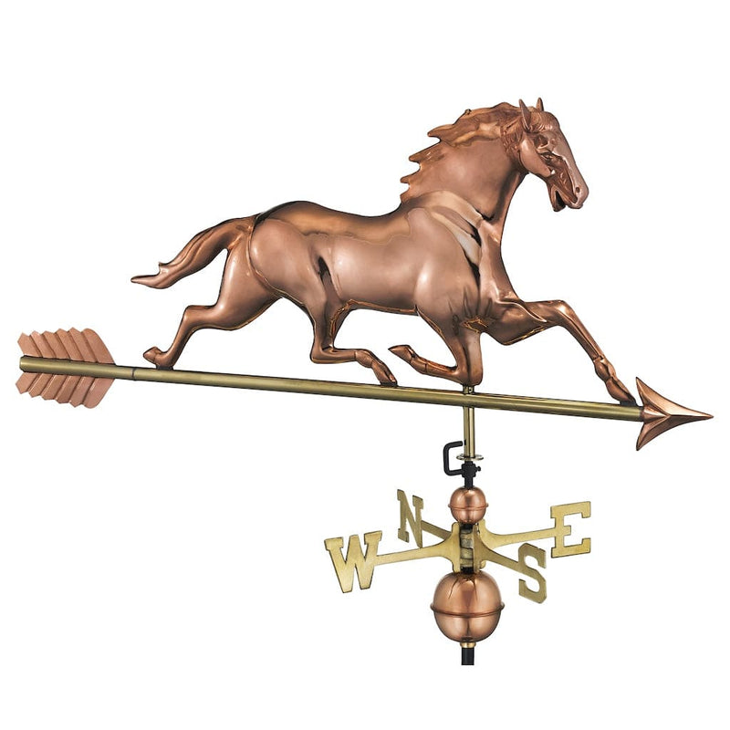 Good Directions Horse Weathervane with Arrow in Pure Copper