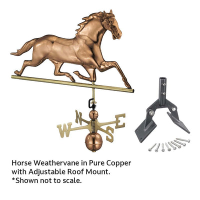 Good Directions Horse Weathervane in Pure Copper